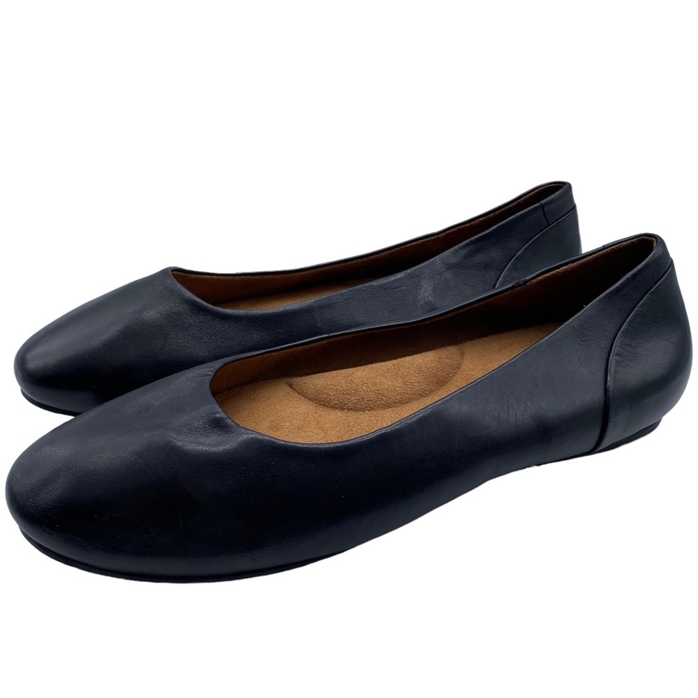SoftWalk Sonoma Black Leather Slip On Cushioned Comfort Ballet Flats 10